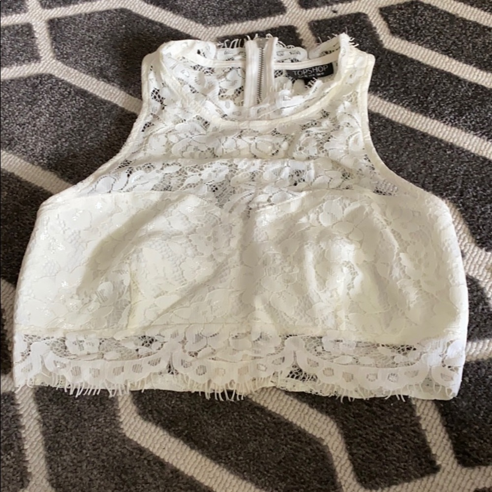 Topshop laced cropped tank